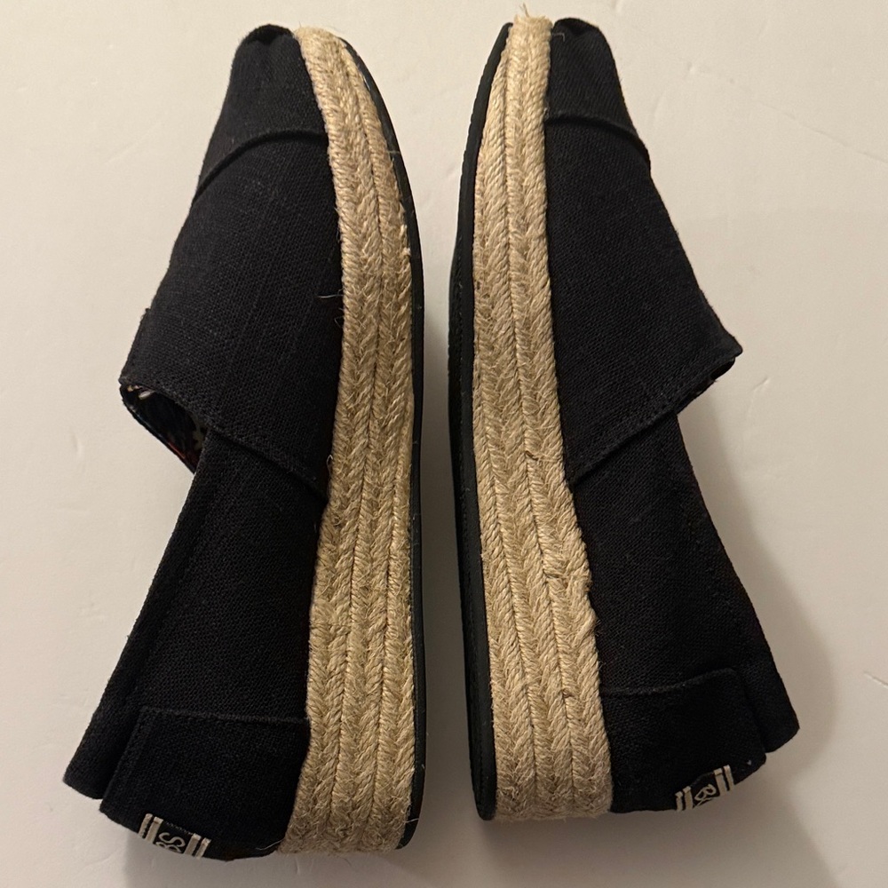 Skechers BOBS Black Canvas Espadrilles - Picture 5 of 7
